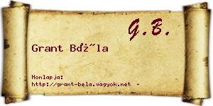 Grant Béla névjegykártya